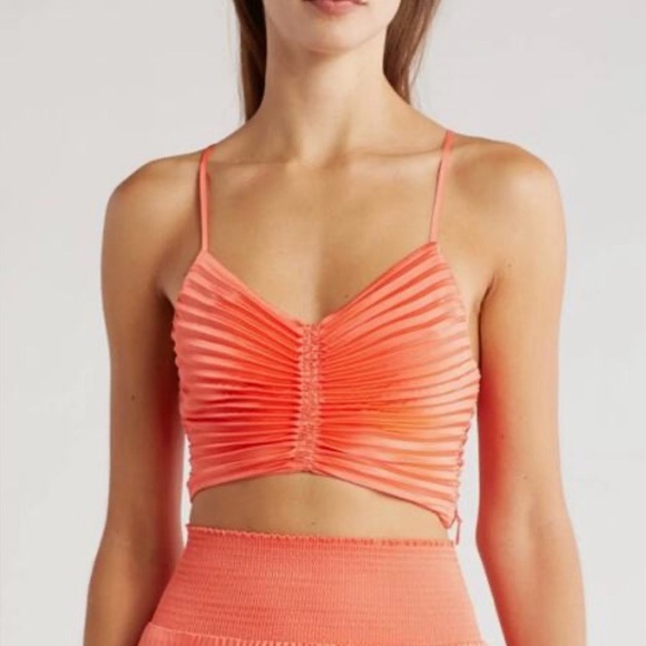 A.L.C. Tops - A.L.C. Ari Pleated Crop Top Spiced Coral NWT Size 4